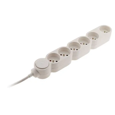 Imagen de Bloc Home Regleta (6 x 16 A + interruptor), cable HO5VVF 3G1, 1,5 m, con enchufe extra plano