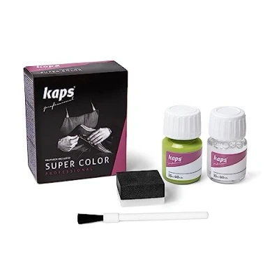 Imagen de Tinte con Imprimación para Zapatos Y Bolsos Textiles de Cuero Natural Sintético, Kaps Super Color And Preparer, 70 Colores (132 verde isla)