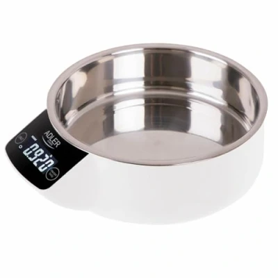 Imagen de Adler AD 3166 Balanza Electrónica de Cocina Digital con Bol, 900 ml, 5 kg (11 lb), Alta Precisión 1 g, TARA, medición Líquidos