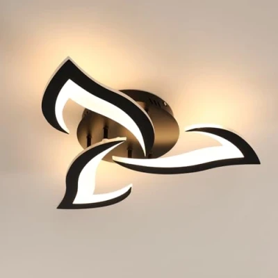 Imagen de Comely Lamparas de Techo, Plafon LED 58cm 36W 4000LM, Lampara Techo Modernas Para Dormitorio Salon Comedor, Luz Blanca Cálida 3000K, Negro