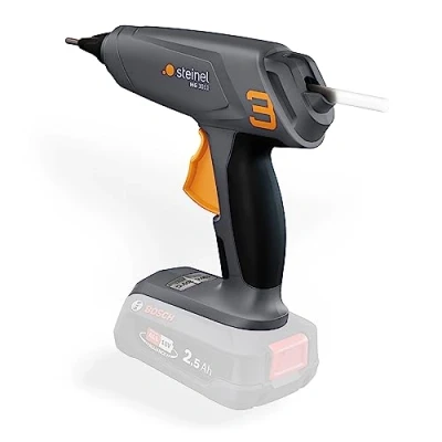 Imagen de Steinel MobileGlue 3011 Pistola termofusible con batería, sin cable, un diámetro de Ø 11 mm, 2 niveles temperatura y compatible la batería Bosch PFA