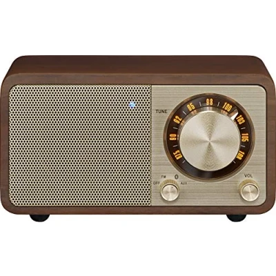 Imagen de Sangean Radio de escritorio portátil WR 7 (sintonizador FM RDS, Bluetooth, entrada auxiliar, altavoz incorporado, batería recargable (recargable)), Cherry