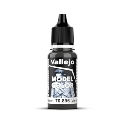 Imagen de Vallejo Model Color Pintura Acrílica Verde (German Camouflage Extra Dark Green) Acabado Mate, 18 ml. Autonivelante y Sistema BSL para Modelismo Figuras