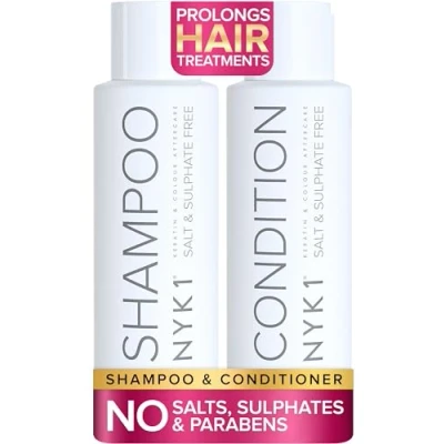 Imagen de NYK1 Champu Sin Sulfatos Y Acondicionador (500ml x2) Sal Ni parabenos siliconas Cuidado Posterior Para Extensiones Color