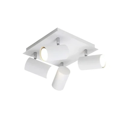 Imagen de Trio 802430401 Serie 8024 Focos con 4 luces, bombillas excluidas, GU10, 35 W, 230 V, A++, E, IP20, 15 x 24 cm, metal, blanco