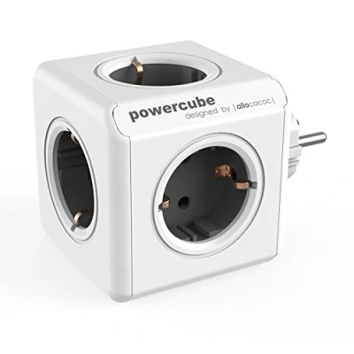Imagen de Allocacoc 1100GY/DEORPC PowerCube Original Regleta de 5 tomas corriente, Color Gris, 250 V, Oscuro