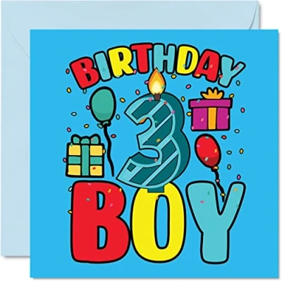 Imagen de tarjeta de cumpleaños 3 para niño, feliz niño años, tarjetas él, felicitación 145 mm x hijo, hermano, nieto, sobrino,