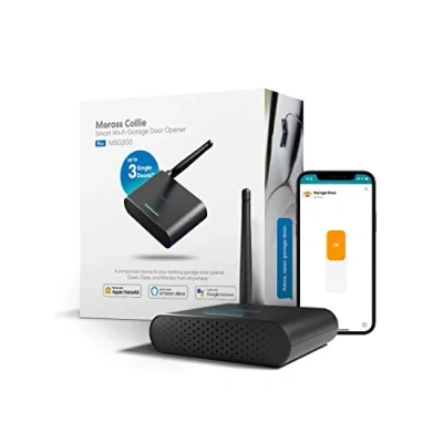 Imagen de Meross Abridor de Puerta Garaje Inteligente WiFi, Interruptor WiFi Compatible con 3 Puertas via Fuerte Antena Externa, Apple HomeKit Siri, Google y Alexa, MSG200HK