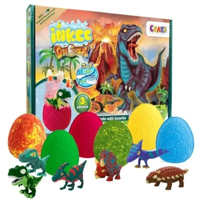 Imagen de INKEE Caja Regalo Sorpresa De Bombas Baño Dinorex, Contiene 6 Con En El Interior, Juguetes Dinosaurio