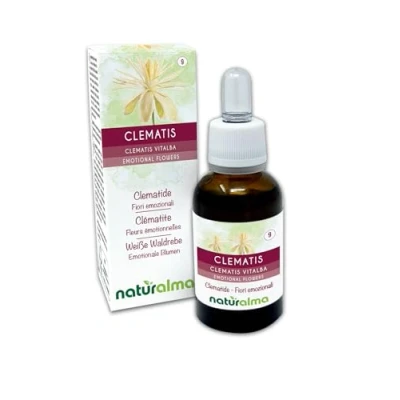 Imagen de Clematis o Clemátide (Clematis vitalba) Flores de Bach Naturalma Gotas 30 ml Extracto líquido sin alcohol Esencias florales Vegano y libre