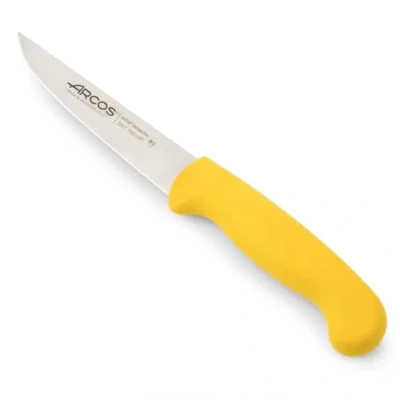 Imagen de Arcos Serie 2900 Cuchillo de Verduras Hoja Acero Inoxidable NITRUM 100 mm Mango inyectado en Polipropileno Color amarillo