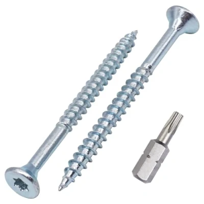 Imagen de SKIR&#039;CO (60 uds) tornillos para madera de acero galvanizado, 5,0 x 60 mm, Torx cabeza avellanada, aglomerado, parcialmente roscados