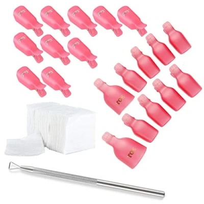 Imagen de JZK 10 clip para los dedos + pies 200 algodón 1 curette, kit de herramientas pinza ropa uñas removedor el esmalte semipermanentes