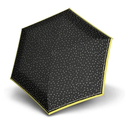 Imagen de Knirps Paraguas de Viaje Compacto Manual Abrir/Cerrar, Flakes Negro (Negro) 815 499 0