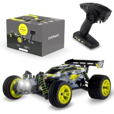 Imagen de Overmax X Pace RC Plane 4x4 Speed Tracción 45kmh Alcance 100 Metros Suspensión de Resorte Independiente Luces LED Big Car Conducir sin Cargar: 30 Minutos