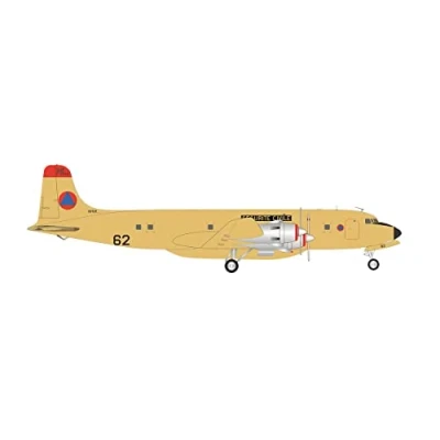 Imagen de herpa Miniatura del avión Sécurité Civile Douglas DC 6 F ZBAD Pélican 62&quot;, Escala 1/200, Modelo prefabricado, maqueta de colleción, modelismo, Avion con Soporte, Figura Metal