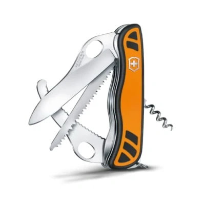 Imagen de Victorinox Hunter XT Grip Navaja multiusos con 6 funciones, incluyendo hoja para destripar bloqueo y cordón, color naranja/negro
