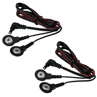 Imagen de 2 Cables de conexión botón o snap axion Compatibles con VITALCONTROL (SEM 42/43/44/50) para electroestimulador TENS y EMS