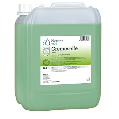 Imagen de Hygiene VOS jabón cremoso de manzana, 10 litros, loción lavado suave, para todos los sistemas dispensadores presión y