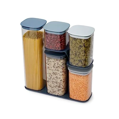Imagen de Joseph Set de 5 Frascos Almacenamiento Alimentos Herméticos con Soporte, Azul