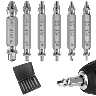 Imagen de Lixiluxia 6 Piezas Extractor de Tornillos, Saca Tornillos Rotos, Máquina Juego Extractores Dañados, Profesional