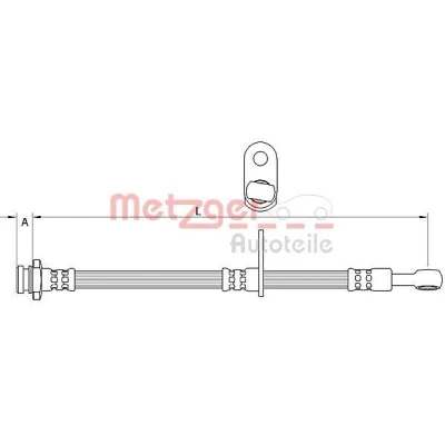 Imagen de METZGER 4111592 Latiguillos de Freno Eje delantero, izquierda, derecha 395 M10x1