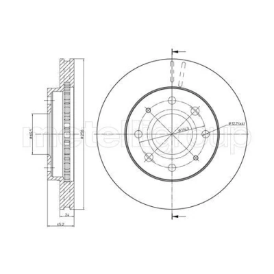 Imagen de METELLI 23 0652 Disco de freno 256,0 24,0 4 69,0 ventilado