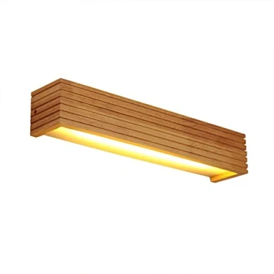 Imagen de Lámpara De Pared Interior LED 8W Blanco Cálido Luz Madera Apliques Moderno Decoración Iluminación Para Salon Dormitorio Sala Pasillo Escalera, 35cm