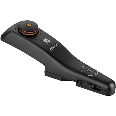 Imagen de Anakel Home Repuesto de Mango para Tapa Olla Express Perfect 08.9180.6030 Compatible con Toda la Gama Ollas WMF Perfect, Color Negro, Nueva Versión Pin sobre Indicador Presión