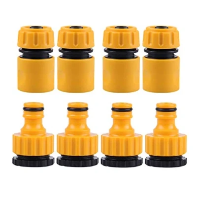 Imagen de BuxiuGK 8 Piezas Conectores de Manguera Plástico,4 Conector Rápido 1/2&quot;,4 3/4&quot; y 1/2&quot; 2 in 1 Adaptador Grifo roscado Exterior