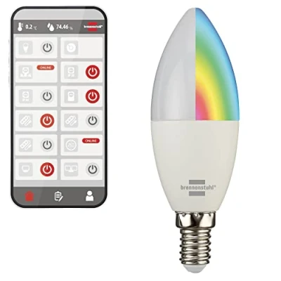 Imagen de Brennenstuhl Connect Bombilla LED WiFi SB 400 E14 (compatible con Alexa y Google Assistant, no requiere hub, inteligente 2,4 GHz app gratuita, 430lm, 5,5W)