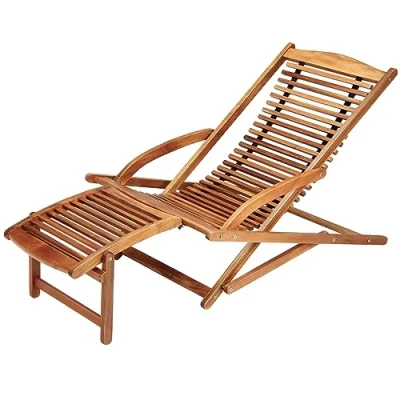 Imagen de CASARIA® 2X Tumbonas Madera Acacia Silla Jardín con Cojín Ergonómica Plegable Función Mecedora hasta 120 Kg