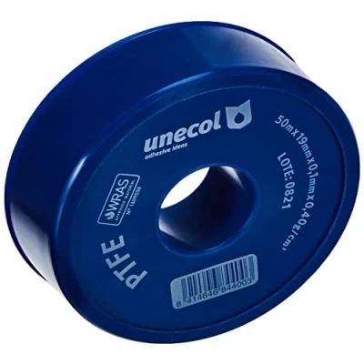 Imagen de Unecol 8440 Cinta (PTFE, Rollo), Blanco, 50 m x 19 mm 0,1 mm, 0,40 g/cm3