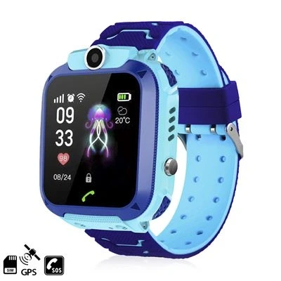 Imagen de DAM. Smartwatch LBS Especial para niños, con función de rastreo, Llamadas SOS y recepción Llamada Color : Azul
