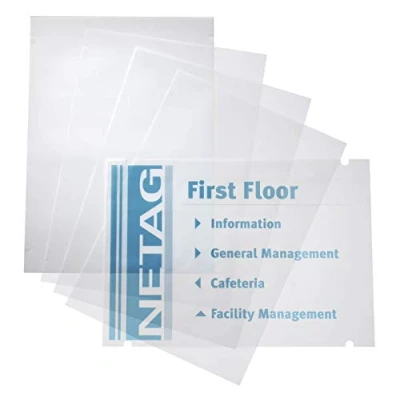 Imagen de Durable 483619 Película para escribir en ordenador Recambio de Crystal Sign, 297 x 420 mm, etiquetas puerta Durables 4826, bolsa 10 hojas, transparente