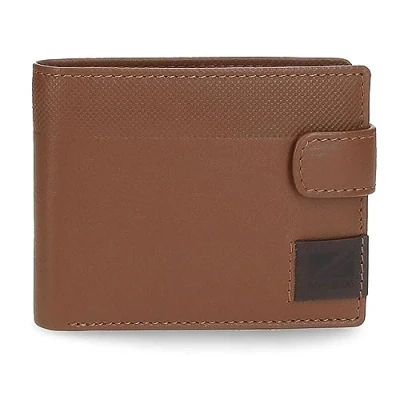 Imagen de Pepe Jeans Topper Cartera Horizontal con Cierre de Clic Marrón 11x8,5x1 cms Piel