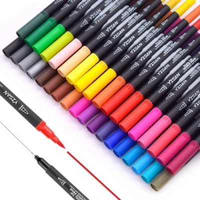 Imagen de YISAN Rotuladores Lettering Pen de Doble Punta, 36 Colores Plumones Dibujo, Punta Fina Coloreados para Artistas, 70771…