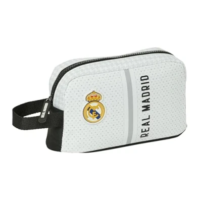 Imagen de Safta Real Madrid 1ª EQUIPACIÓN 24/25 Porta Desayunos Térmico, Termo, Portatodo, Calidad y Máxima Resistencia, Comida, Recreo, 21.5x6.5x12 cm, Color Blanco/Gris