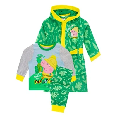 Imagen de Peppa Pig Conjunto de bata y pijama para niños George Verde 4 5 años