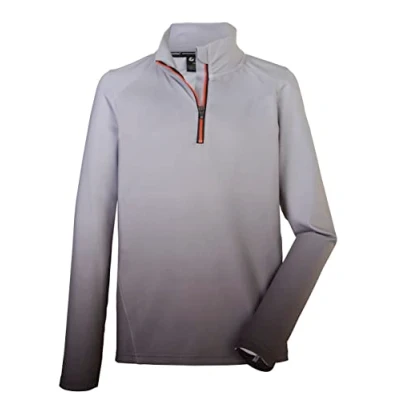 Imagen de Killtec (KILAH) Boy&#039;s Camisa Funcional con Cuello Alto y Cremallera KSW 164 BYS LS SHRT, Gris Claro, 116, 38497 000