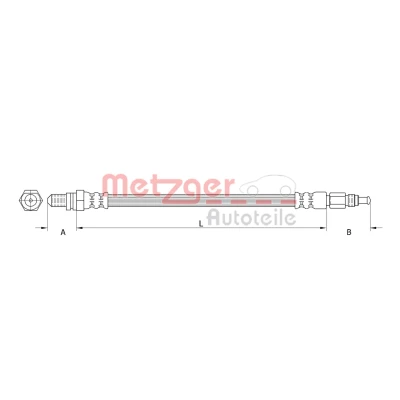 Imagen de METZGER 4110189 Latiguillos de Freno Eje delantero 423 FORD: KA Hatchback