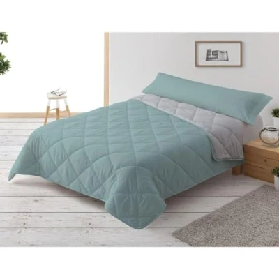 Imagen de Donegal Collections Edredón Nórdico 300 gr/m² Reversible Bicolor, Relleno Nordico 180x220 cm, Cama 105, Color Aqua, Otoño Invierno Suave, 100% Fibra y Antiácaros