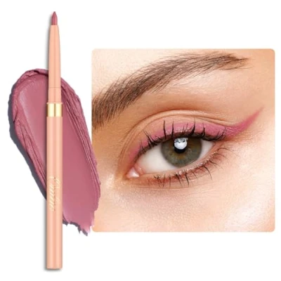 Imagen de OULAC Lápices de Ojos Mate Dura 24 Horas+, Twist up Rosa Eyeliner y Lip Liner Resistente al Agua, Altamente Pigmentado Sin Manchas, Suave, Vegan (L01) Dusty Rose