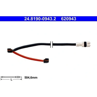 Imagen de ATE 24.8190 0943.2 Sensor de Desgaste Pastillas Frenos PORSCHE: 911 Coupé, Cabrio