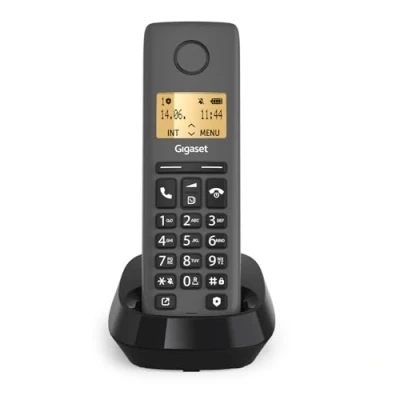 Imagen de Gigaset Pure 120 Teléfono inalámbrico DECT con función No Molestar Eco Pantalla iluminada Compatible audífonos, Negro carbón [Compatible en ES y SE]