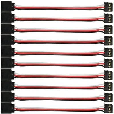 Imagen de Yiqigou T 10 Piezas 11,8 Pulgadas JR Macho a Hembra Cables de Servo Extension Alambres 3 Pin Cable Enchufe para Futaba (JR 30CM)