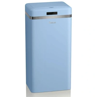 Imagen de Swan Retro Cubo de Basura Cocina Automático, Sensor Movimiento, 45 Litros, Metálico, Papelera Inteligente Reciclaje Gran Capacidad, Diseño Vintage, Azul Pastel