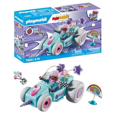 Imagen de PLAYMOBIL Funstars 71635 Racing Unicornio, Kart con Motor retráctil, Set de Juego mágico para Carreras emocionantes, Juguetes niños y niñas a Partir 4 años