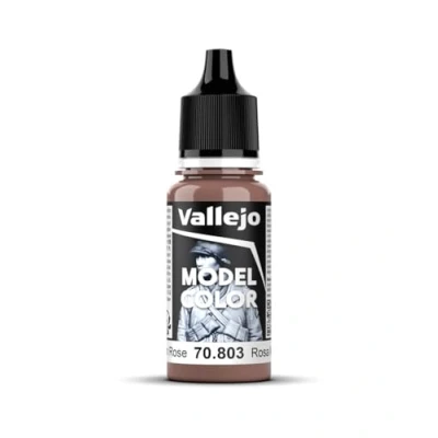 Imagen de Vallejo Model Color Pintura Acrílica Rosa (Brown Rose) Acabado Mate, 18 ml. Autonivelante y Sistema BSL para Modelismo Figuras
