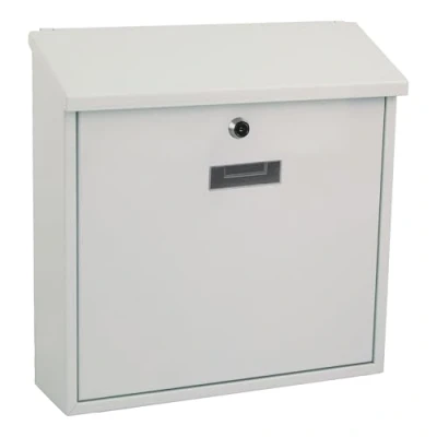 Imagen de Perel Buzón de Monaco, Montaje en la Pared, con Soporte Nombre, 2 Teclas, Dimensiones (h x w d) 36.8 36.5 10 cm, Blanco
